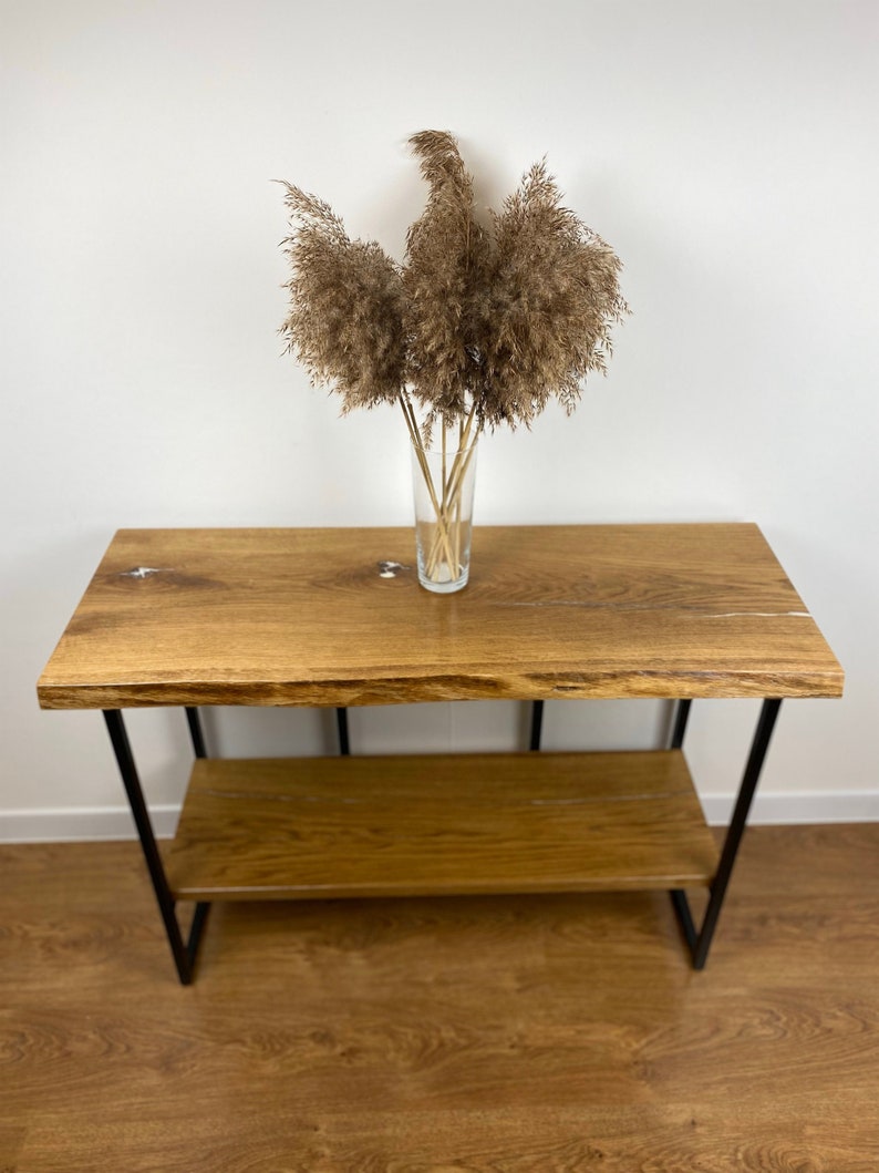 Live Edge Media Tv Console Narrow Pc Console Table Tv Stand Etsy