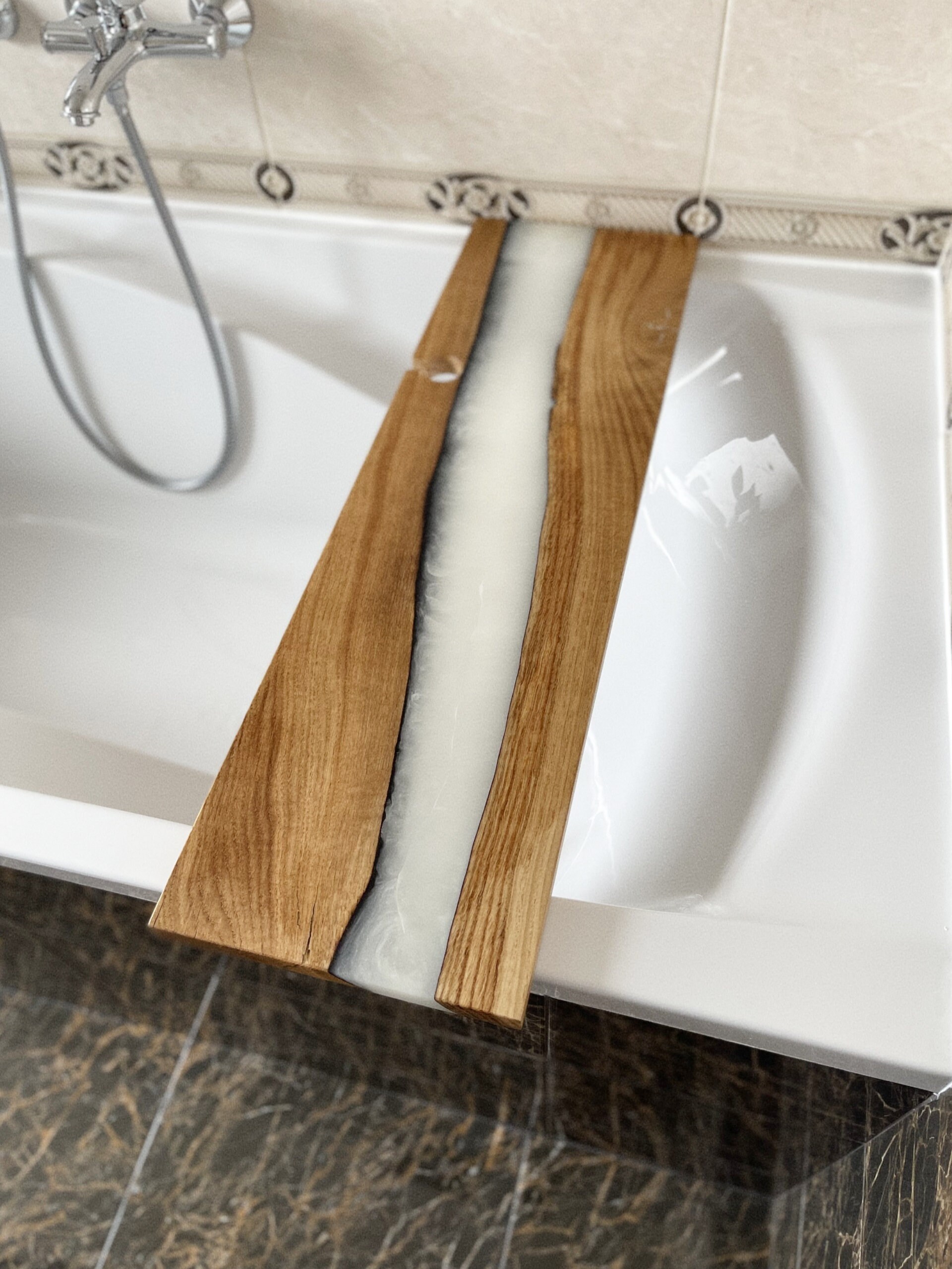 Wood Epoxy Bathtub Tray, Custom Shower Caddy, Bathroom, Walk in Tub, Shower Tray, Bathtub ...