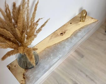 Epoxy Resin Floating shelf, Wood  book shelf, Kitchen wall shelves