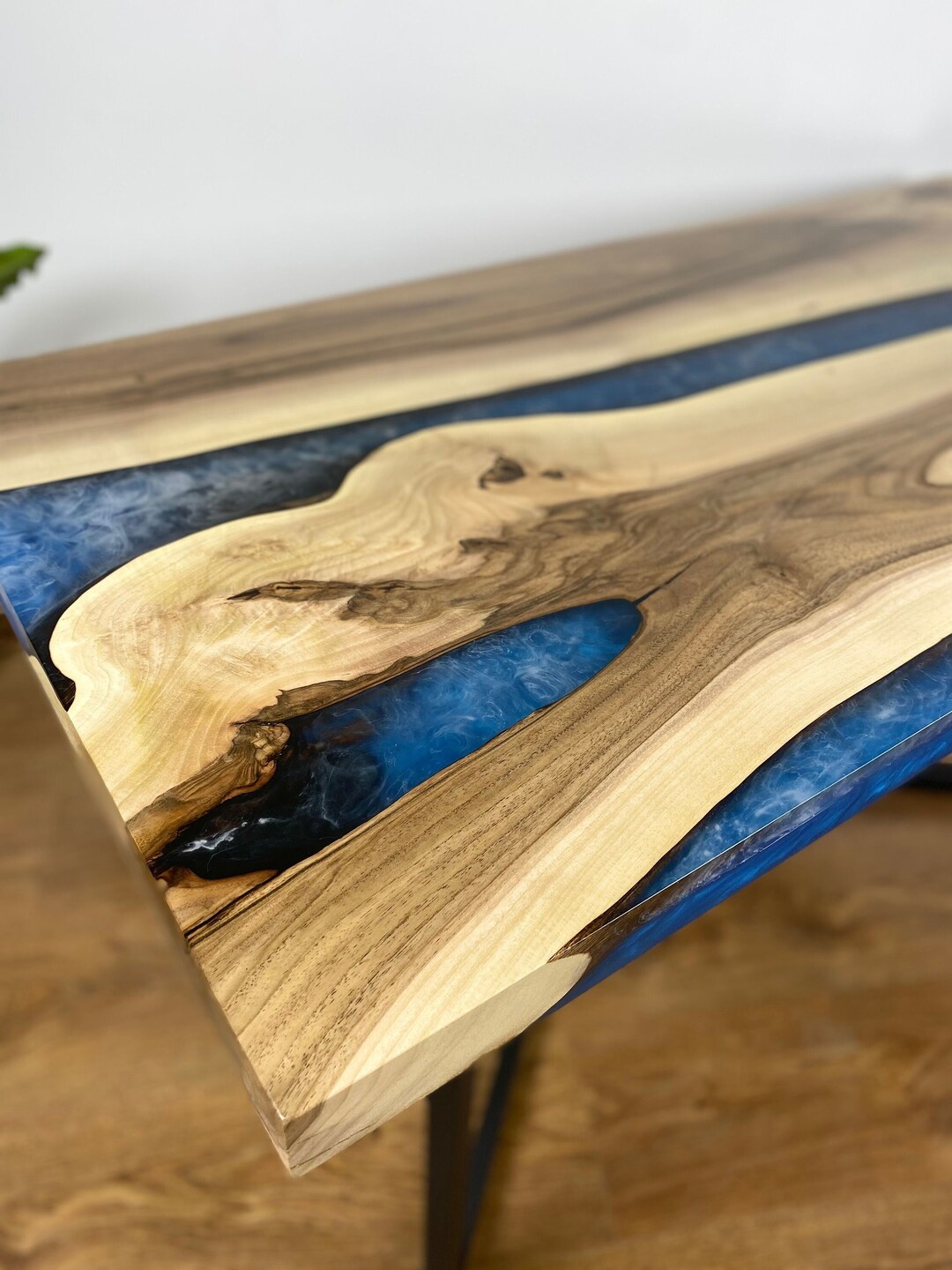 Wood Epoxy Resin Table Top 60x30 Custom Desk Walnut Table Etsy