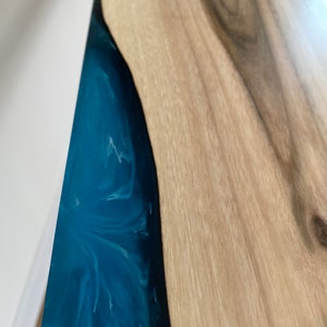 Walnut Live Edge Epoxy Console Table, Tall Narrow Entryway or Hallway Table, Long Resin Wood Sofa Table, Handmade TV Console