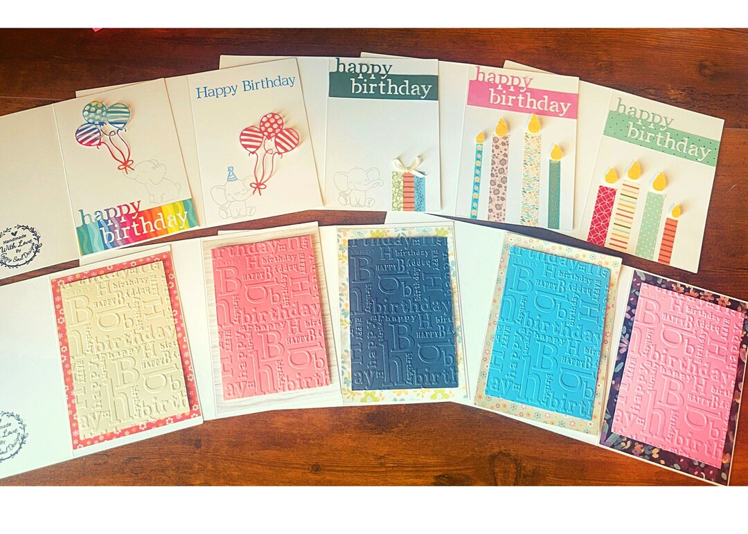 Handmade Birthday Cards Assorted, Blank Inside, 10 Pack - Etsy