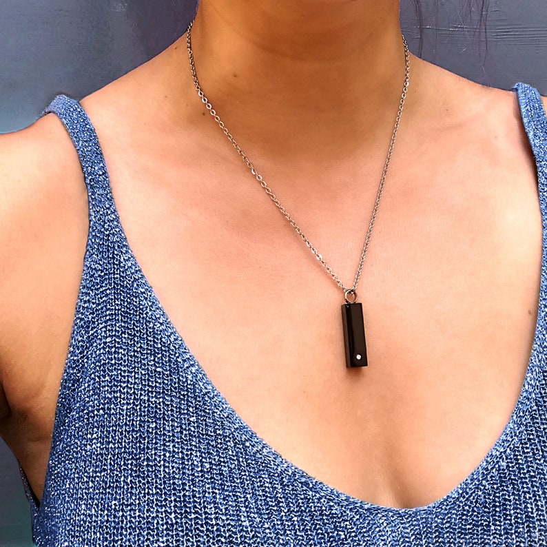 Memorial Ash Holder Black Bar Cylinder Pendant For Cremation Urn Keepsake With Adjustable Cable Chain Necklace 46 To 52 Cm Cremation Memorial Jewelry Jewelry Valresa Com Memorial Ash Holder Black Bar Cylinder Pendant For Cremation Urn Keepsake With Adjustable Cable Chain Necklace 46 To 52 Cm Cremation Memorial Jewelry Jewelry Valresa Com