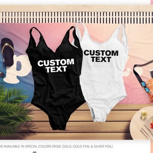 Custom Bachelorette Swimsuits, Custom Bachelorette Bathing Suit, Bride Custom Bathing Swim Suit image 1