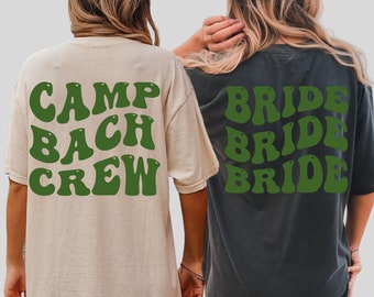 Camping Bachelorette Trip Shirts / Mountain Bride Retro Camping Comfort Colors Shirts Camp Bach Crew Hiking Cabin Girls Trip Shirt BA-11