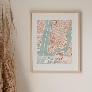 Custom City Map | Digital Download, Printable Map, Instant Download, Digital Print, City Map, Watercolor Wall Art