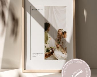 Spersonalizowany prezent dla mamy w formie kolażu zdjęć: szablon Canva (do pobrania w wersji cyfrowej)