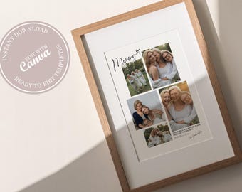 Szablon spersonalizowanego kolażu zdjęć dla mamy: Spersonalizowany prezent dla mamy (edytowalny w serwisie Canva)