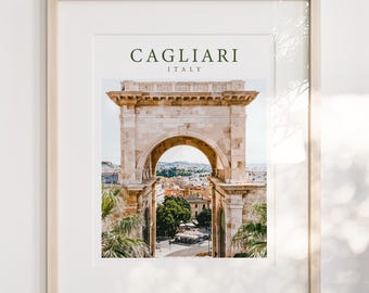 Plakat podróżniczy do Cagliari we Włoszech: Elegancki wystrój domu (do pobrania w wersji cyfrowej)