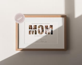 Spersonalizowany szablon kolażu zdjęć dla mamy Canva | Spersonalizowany prezent dla mamy, prezent urodzinowy, świąteczny, prezent od syna lub córki, prezent ze zdjęciem mamy