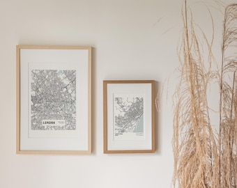 Spersonalizowany wydruk mapy miasta | Minimalistyczna grafika ścienna (do pobrania cyfrowego)