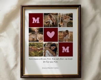 Spersonalizowany prezent dla mamy w formie kolażu zdjęć: szablon Canva (do pobrania w wersji cyfrowej)