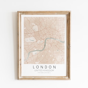 Aquarell Stadtplan von London | Digital Download, Druckbare Karte, Sofort Download, Digitaldruck, Stadt Karte, Kunst