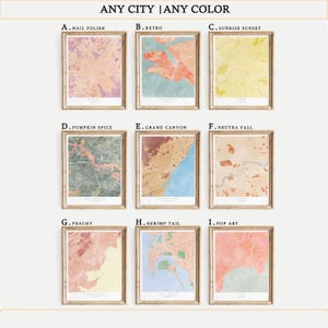 Watercolor Custom City Map | Digital Download, Printable Map, Instant Download, Digital Print, City Map,Wall Art