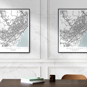 Aangepaste stadsplattegrond, Elke stad, Gepersonaliseerde kaart, Aangepaste kaart afdrukken, Digitale download, Afdrukbare kaart, Instant download, Jouw stad,