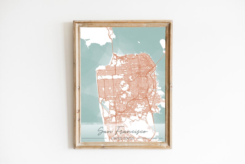 San Francisco City Map Digital Download, Printable Map, Instant Download, Digital Print, City ...
