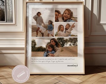 Collage de fotos personalizado para mamá / Regalo personalizado para el Día de la Madre, regalo de cumpleaños, plantilla de Canva, regalo de Navidad para mamá, mami, mamá