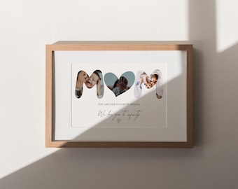 Szablon spersonalizowanego kolażu zdjęć dla mamy | Prezent ślubny dla rodziców, matki panny młodej, prezent dla taty, kolaż cyfrowy | Edytowalny szablon Canva