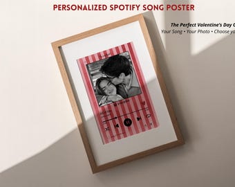 Spersonalizowany plakat z piosenką Spotify ze zdjęciem, prezent rocznicowy (do pobrania w wersji cyfrowej)