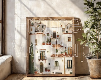 Makieta drewnianej ramki 8x10: Sztuka ścienna w stylu nadmorskim (plik PSD do pobrania w wersji cyfrowej)