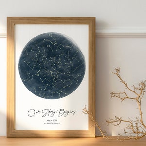 Custom Star Map | Watercolor Map | Digital Download, Printable Map, Instant Download, Digital Print, Star Map,Wall Art