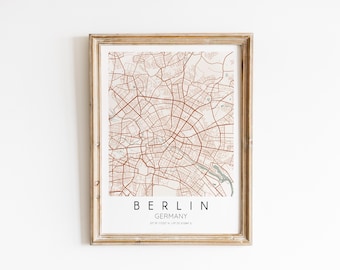 Mapa Berlina w akwarelach: minimalistyczny plakat podróżniczy (do pobrania cyfrowego)