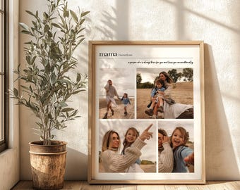 Spersonalizowany prezent dla mamy w formie kolażu zdjęć: szablon Canva (do pobrania w wersji cyfrowej)