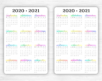 Academic Calendar Etsy