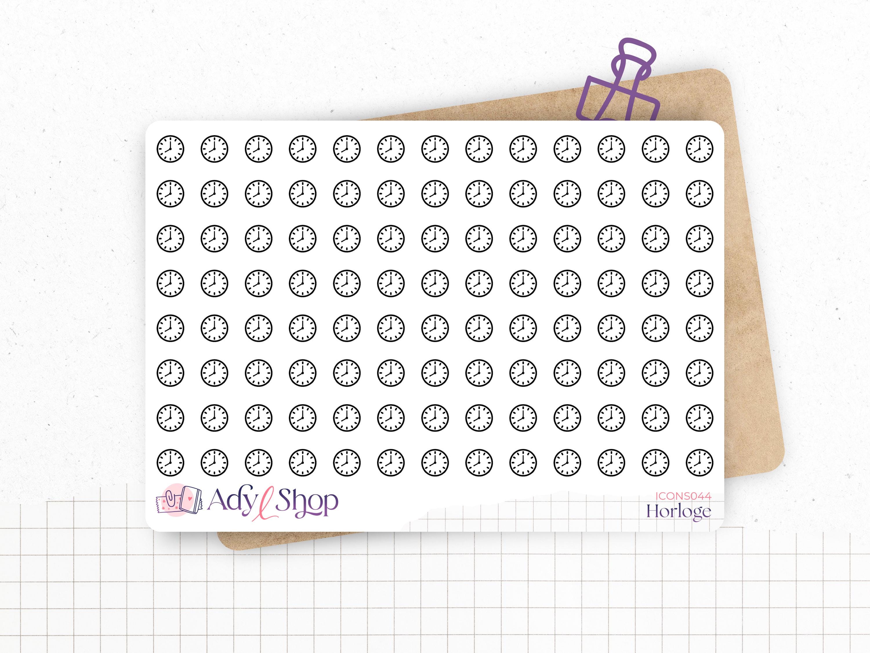 Mini Sticker Clock Mini Icon Stickers - Clock - Appointment, Time, Tracker - Minimal ...