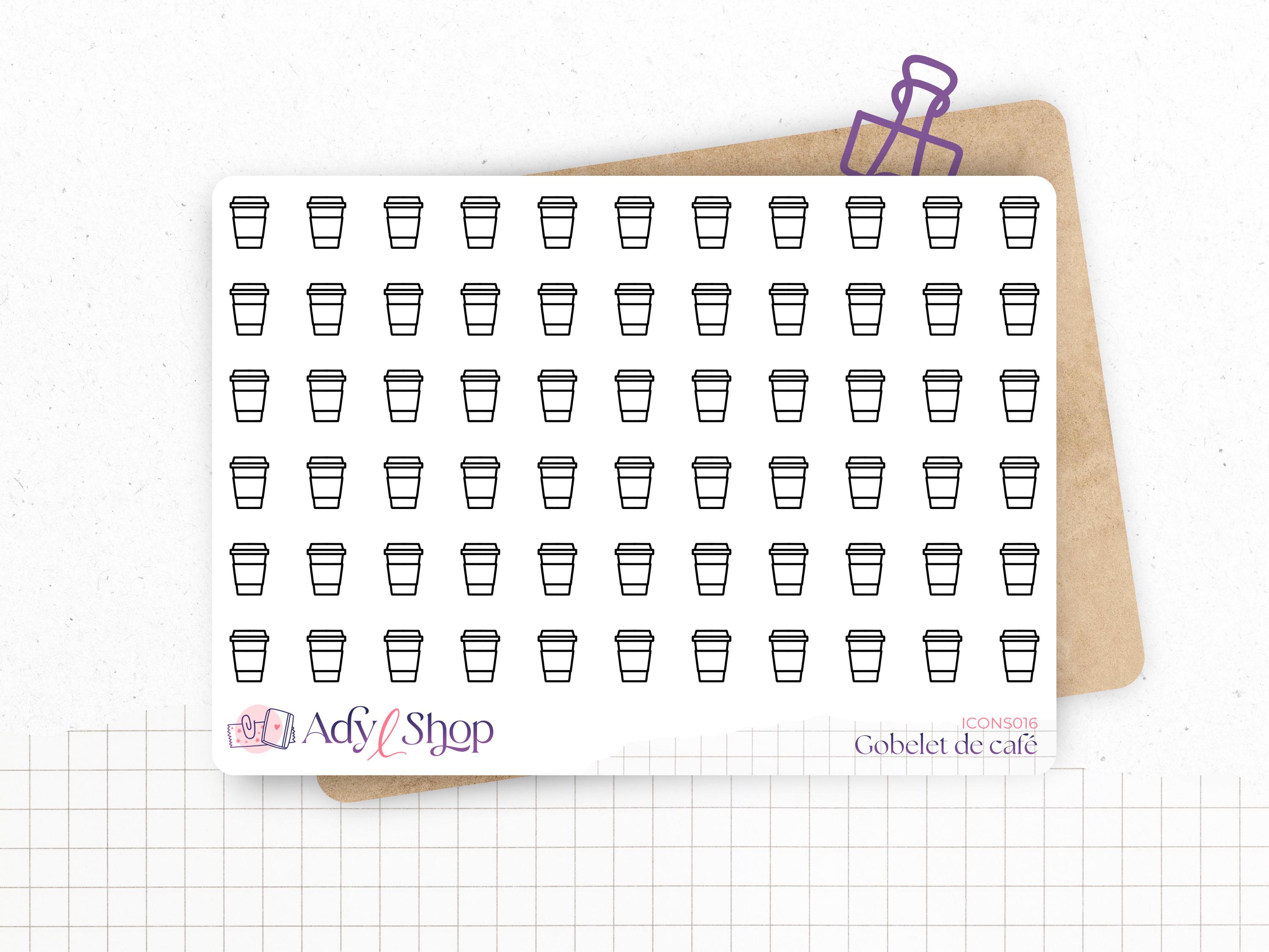 Mini Icon Stickers - Coffee Cup - Planner Stickers - Minimal ...