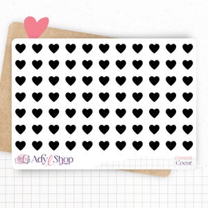 Mini hart icoon stickervel - Datum, crush - Mini icoon - Planner stickers - Minimaal - Bullet Journal