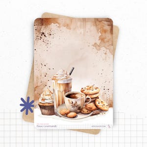 Planches de Stickers "Pause Gourmande" - Autocollants sur le thème de la gourmandise, café - Page de couverture - Bullet Journal/Planner