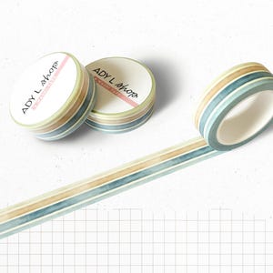 Washi tape "Brise Océane" - Rouleau de papier adhésif décoratif aux couleurs marines (15mm x 10m)