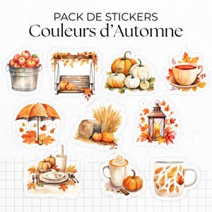 Pack de Stickers "Couleurs d'Automne" - Autocollants sur le thème de l'automne - Stickers die-cut - Bullet Journal / Planner
