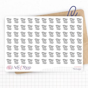 Planche de stickers mini icônes "ménage" - entretien, produits ménager, suivi - Mini icon - Planner stickers - Minimal - Bullet Journal