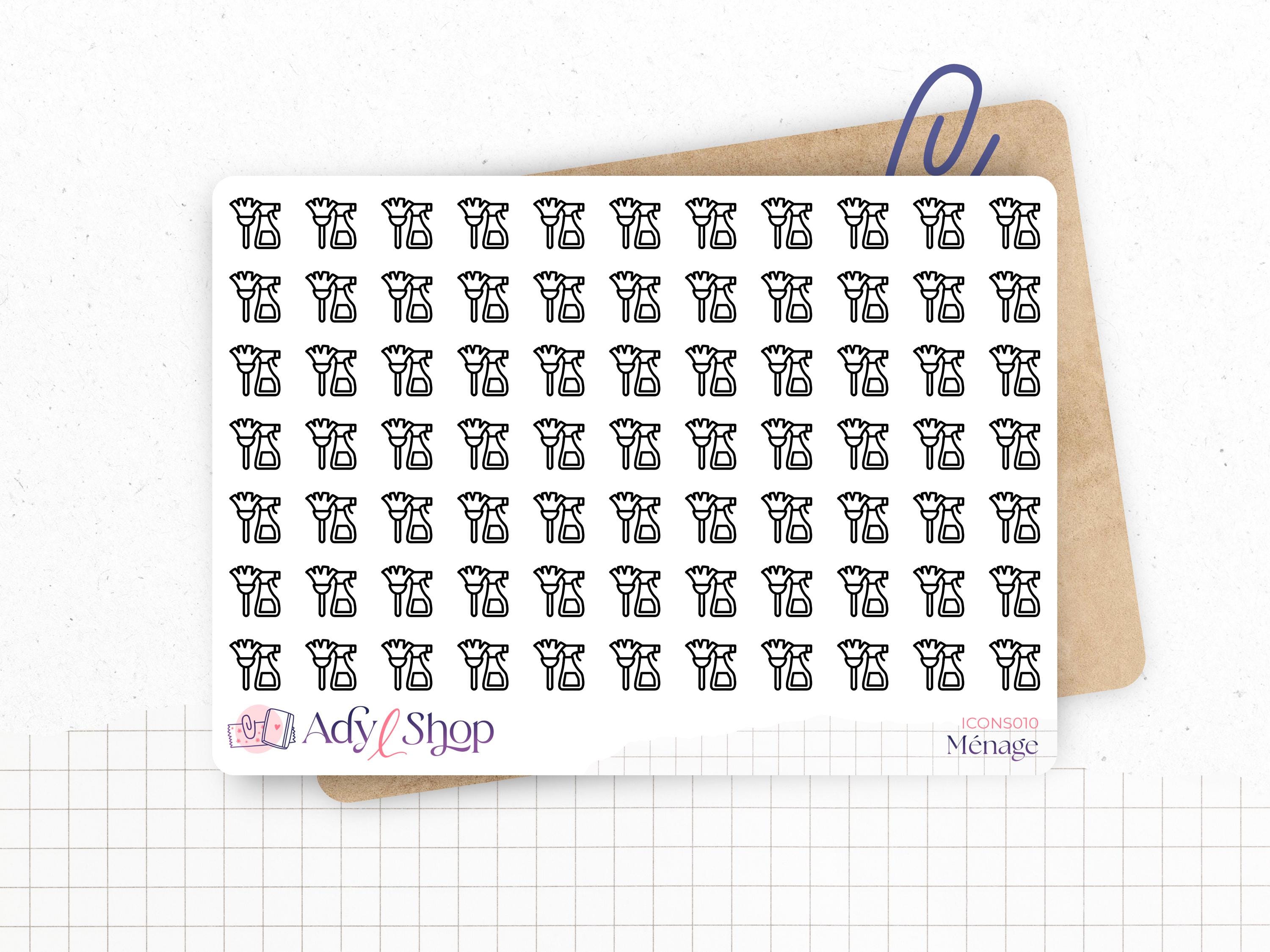 Mini Icon Stickers - Cleaning - Planner Stickers - Minimal, Functional ...