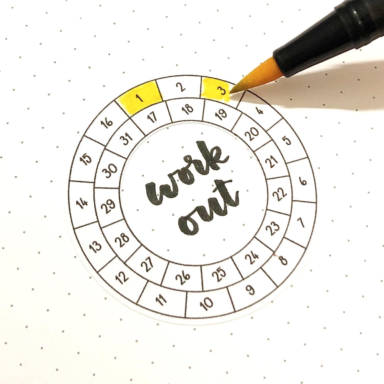 Mini Circular Habit Tracker Stickers - Bullet Journal & Planner ...