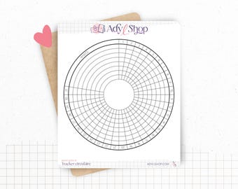 Ronde sticker voor het bijhouden van gewoontes - Maandelijkse tracker - rond - gewoonte-tracker - voor A5-notitieboekjes - Bullet Journal & Planner