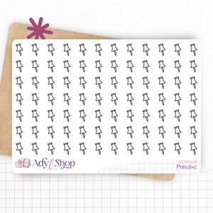 Planche de stickers mini icônes "punaise" - travail - Mini icon - Planner stickers - Minimal - Bullet Journal