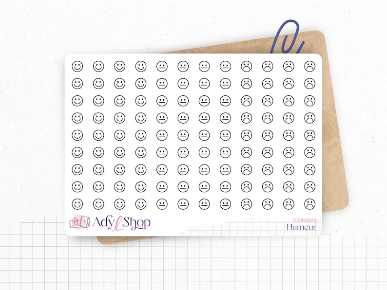 Mini Icon Stickers - Mood - Tracker, Emotions, Emoticons - Planner ...