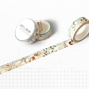 Washi tape "Brise Océane" - Rouleau de papier adhésif décoratif aux motifs estivaux (15mm x 10m)