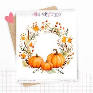 Planches de Stickers "Couleurs d'Automne" - Autocollants sur le thème de l'automne - Couronne automnale - Bullet Journal / Planner