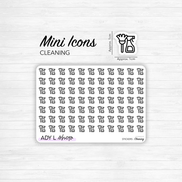 Bogen mit Mini-Icon-Aufklebern „Haushalt“ – Wartung, Haushaltsprodukte, Nachverfolgung – Mini-Icon – Planer-Sticker – Minimal – Bullet Journal