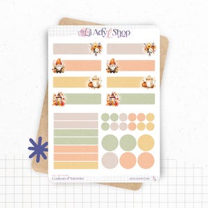 Planches de Stickers "Couleurs d'Automne" - Autocollants sur le thème de l'automne - Headers, formes géométriques - Bullet Journal / Planner