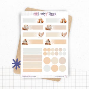 Hojas de pegatinas "Momentos de Otoño" - Pegatinas con temática otoñal - Ambiente acogedor y otoñal - Encabezados - Bullet Journal/Planificador