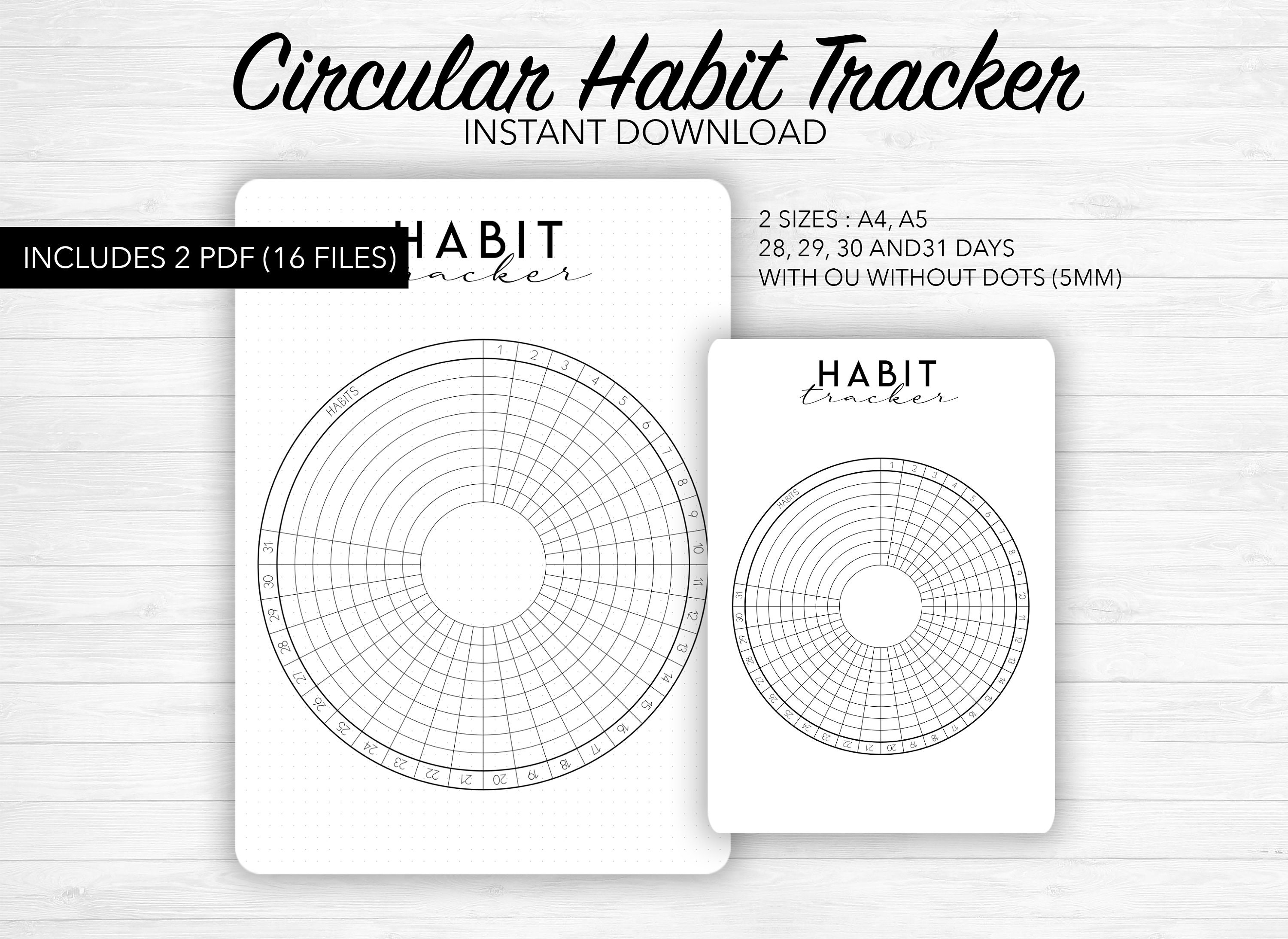 Circular Habit Tracker Printable Instant Download PDF 2 - Etsy Sweden