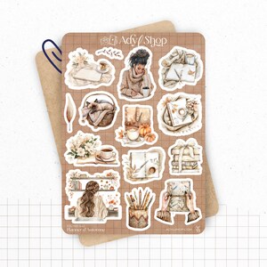 Planches de Stickers "Planner d'Automne" - Autocollants sur le thème de l'automne, carnets, papeterie, livres, agenda - Bullet Journal