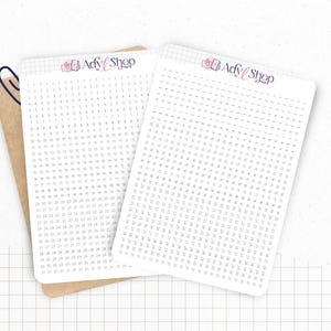 Nummerierte Streifenaufkleber von 1 bis 31 - Horizontal oder vertikal - Für 5-mm-Raster - Anpassbar - Daten - Bullet Journal & Planer