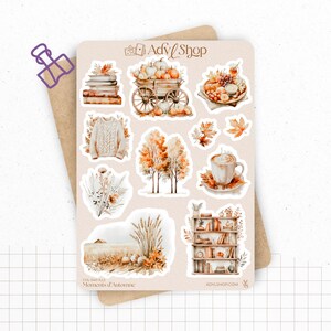 Planches de Stickers "Moments d'Automne" - Autocollants sur le thème l'automne - Couleurs automnales, ambiance cozy - Bullet Journal/Planner