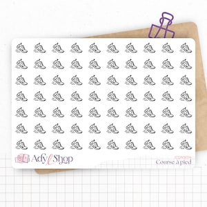 Planche de stickers mini icônes "Course à pieds" - Sport, footing, entrainement - Mini icon - Planner stickers - Minimal - Bullet Journal